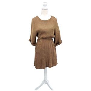Flawless Dress Brown Pockets Pullover Size S